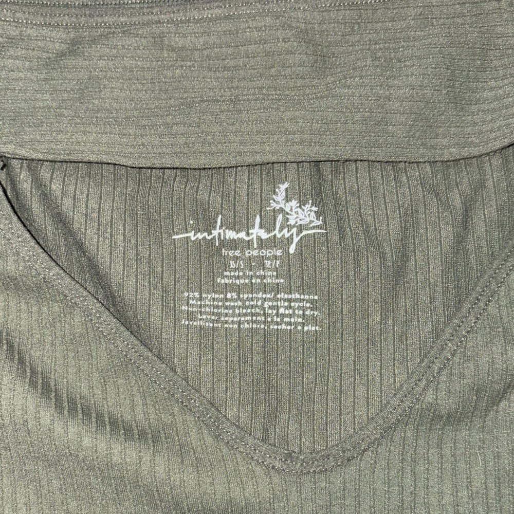 Free People Intimately Ribbed Green Top